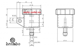 Reservoir 15ml Brembo universeel recht