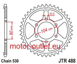 Kettingwiel (17)  kawasaki 42T (demo zgan)