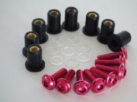 kuipruitboutjes alu rood 5x boutjes/wellnuts/ringen nylon