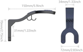Motorhelm Haak & Muurhouder – Stevige Wandbeugel met Sleutelhouder – Multifunctionele Ophanghaak voor Helm, Jas & Accessoires