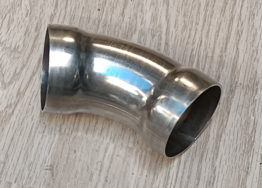 uitlaat bocht  45°,   Ø  51 mm , RVS