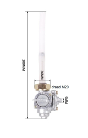 BENZINE kraan (10) Honda 20mm CB400 - CB750 1991-2003