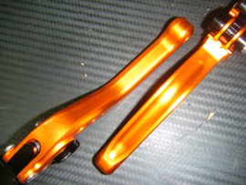 Losse Rem  & Koppelingshendel vervanging - refresment - UNIVERSEEL SET  (L & R) CNC MAT ORANJE