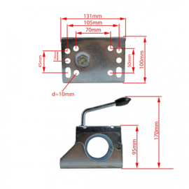 klem steun  60mm aanhanger / trailer / caravan / enz