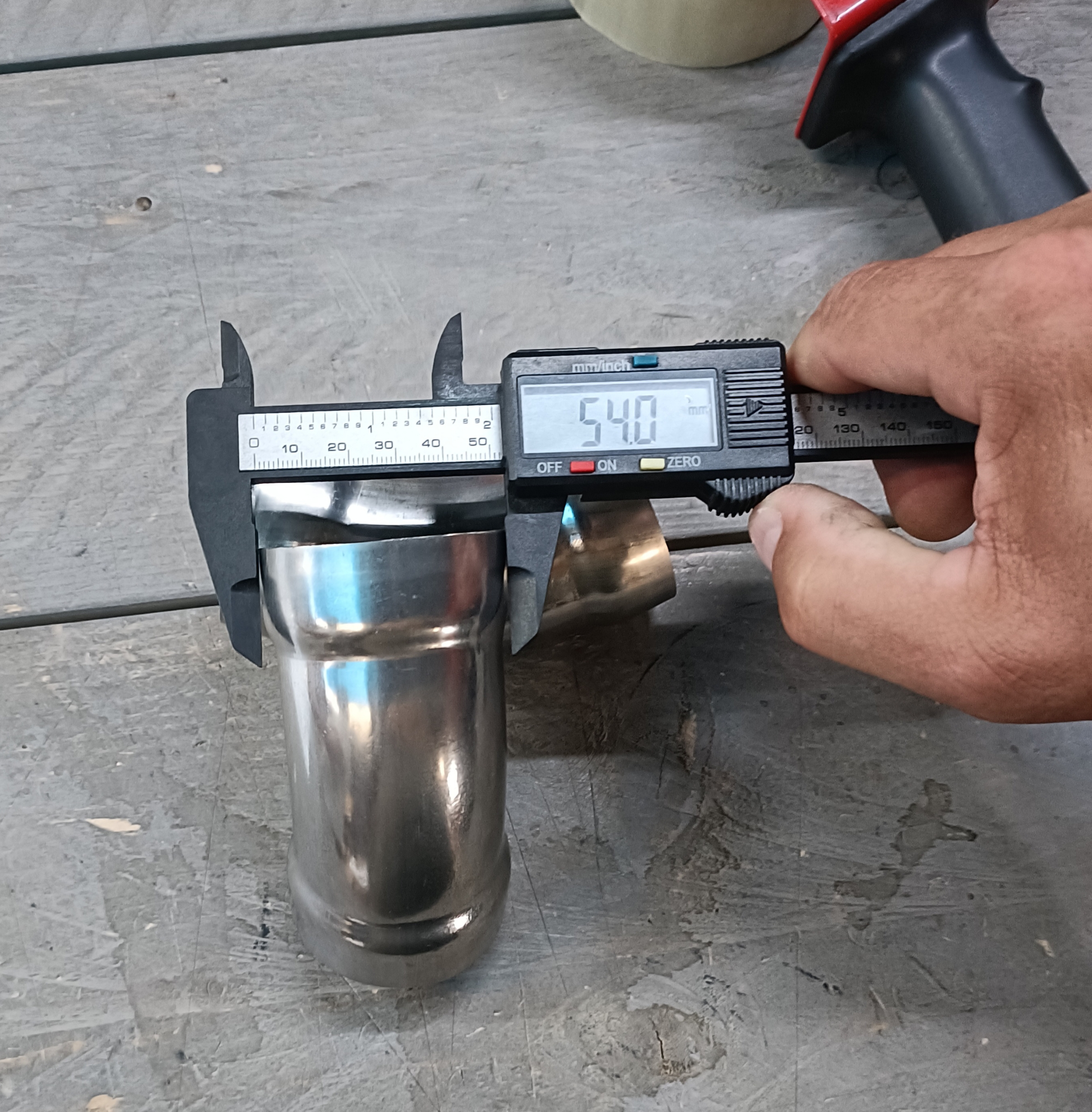 uitlaat bocht  45°,   Ø  51 mm , RVS