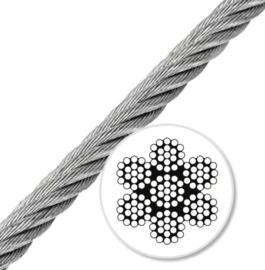 Lier kabel flexibel  6,4mm x 15meter (steel winch rope)