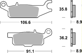 Remblok set Yamaha Grizzly Raptor YFM (2+3) ACHTER L&R
