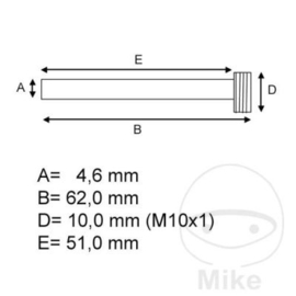 braking remblok as 62mm  lang,  dikte 4.6mm