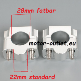 Stuur clamps  CNC van22mm to fatbar 28mm