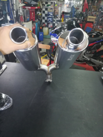 uitlaat linkpipe met/zonder dubbele  dempers