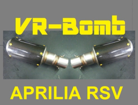 uitlaat Aprilia RSV1000 Mille  2x VR-bomb Carbon