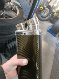 Uitlaatdemper tri-oval carbon dual tip (gebr)