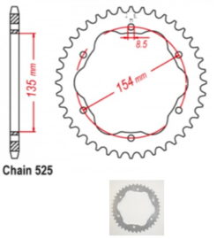 Kettingwiel (15)  Ducati 462-525-38