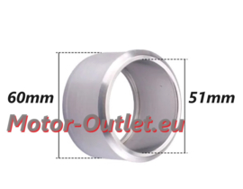 uitlaat Viper ALU ( Ø  50mm naar 60mm)   verloop dempermaat