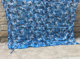 camouflage net / schaduwdoek  4m x 3m wit-blauw