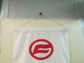 Vlag Banner CFmoto 145cm x 60cm WIT/ROOD (gebr)