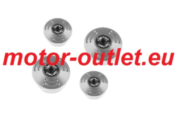 LIGHTECH Frame Plug Set Silver Ducati(4 pieces)