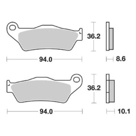 Remblok set BREMBOremtang o.a. BMW  R850-1100-1150 achter