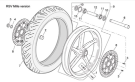 velgen SET gepolijst (Voor & Achter) BREMBO aprilia rsv mille 1000 R