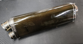 Uitlaatdemper tri-oval carbon dual tip (gebr)
