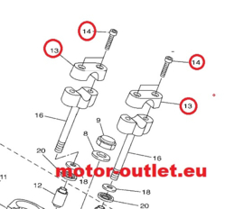 Stuur clamps zwart (22mm)