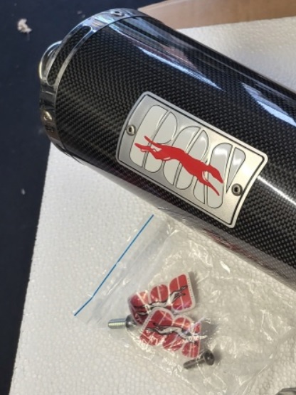 sticker BOS dempers logo sticker RETRO wit / rood(original) 