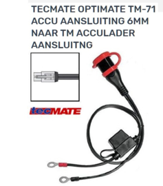 Accu laadsnoer TECMATE OPTIMATE TM-71accu aansluiting 6MM naar TM acculader aansluiting