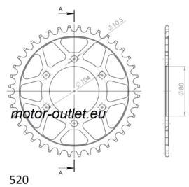 Kettingwiel (12a) Kawasaki Z750-1000 enz supersprox RFE-478:43-blk-520-43