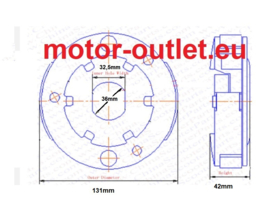 koppeling centrifugaal FC1386 131mm (gekoeld)