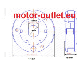 koppeling centrifugaal FC1354 131mm