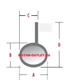 Stuurspiegel 8cm rond aluminium black