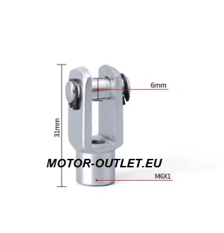 Gaffelkop Rod Clevis, M6, racing
