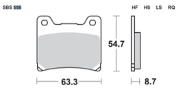 Remblok set Yamaha SBS555