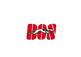 sticker BOS dempers logo sticker RETRO wit / rood