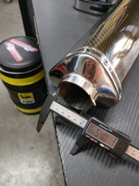 Uitlaatdemper tri-oval carbon dual tip (gebr)