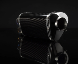 Uitlaatdemper tri-oval carbon dual tip (gebr)