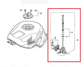 BENZINE kraan (11) Honda CBR900RR 96-99 / CBR600 97-00