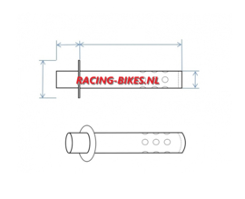 uitlaat  DB killer (IN-pipe "Mivv") 50mm recht (verstelbaar)