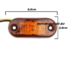 Zijmarkering /  knipperlicht Amber LED E4-keur (set)
