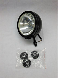 koplamp schijnwerper zwart metalen behuizing. Rond 150 mm.