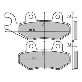 Remblok set Honda/Kawasaki/Kymco/Suzuki/triumph/Yamaha