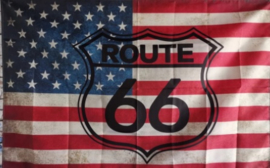 Vlag USA - Route 66 L (90x60cm)