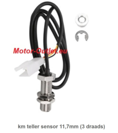 km teller sensor 11,7mm (3 draads) Recht universeel