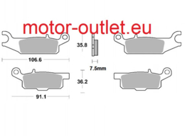 Remblok set Yamaha Grizzly YFM 550 - 700 Raptor250 (4)