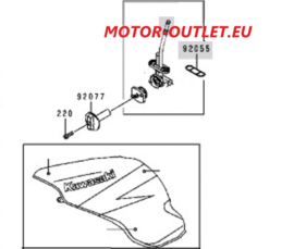 BENZINE kraan  (K) Kawasaki ZX9R  / ZX6R / ZZR   34mm