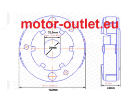 koppeling centrifugaal Quad 142mm