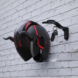 Motorhelm Haak & Muurhouder – Stevige Wandbeugel met Sleutelhouder – Multifunctionele Ophanghaak voor Helm, Jas & Accessoires