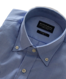 Overhemd 100% katoen, light blue, button down, korte mouw 217010