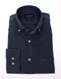 Overhemd  made in Europe, 80% katoen & 20% wol, button down, 210003