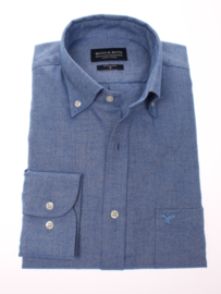 Overhemd  made in Europe, 80% katoen & 20% wol, button down, 210001